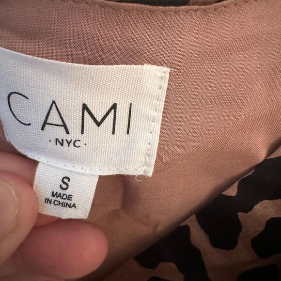 CAMI NYC 100% Silk Brown and Black Leopard Print Tank Adjustable Straps Size S - Picture 8 of 8
